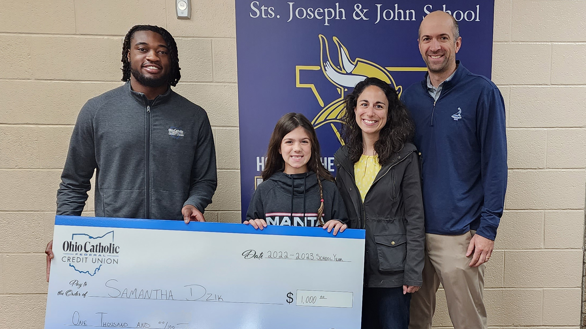 $1000 Scholarship winner Sts. Joseph and John School 2023